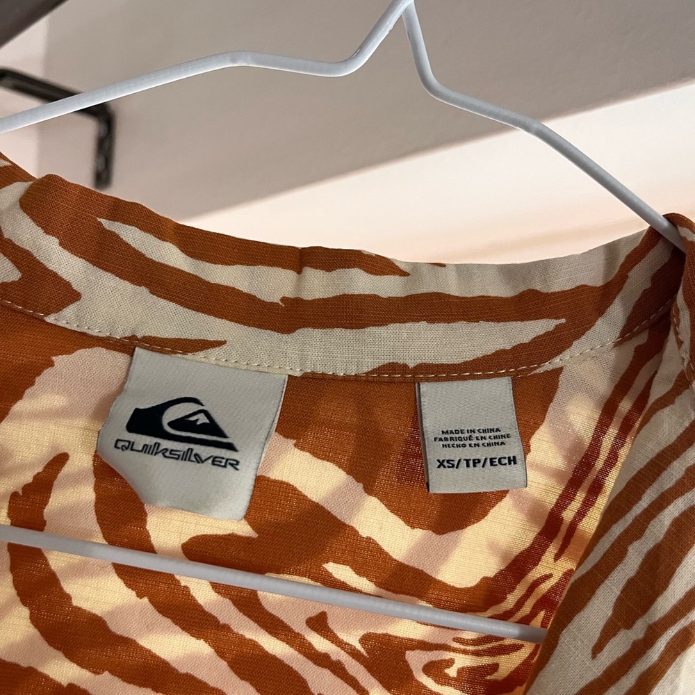 Quiksilver Destination Trip Long Sleeve Shirt Clay Zebradelia Womens XS - Picture 5 of 7